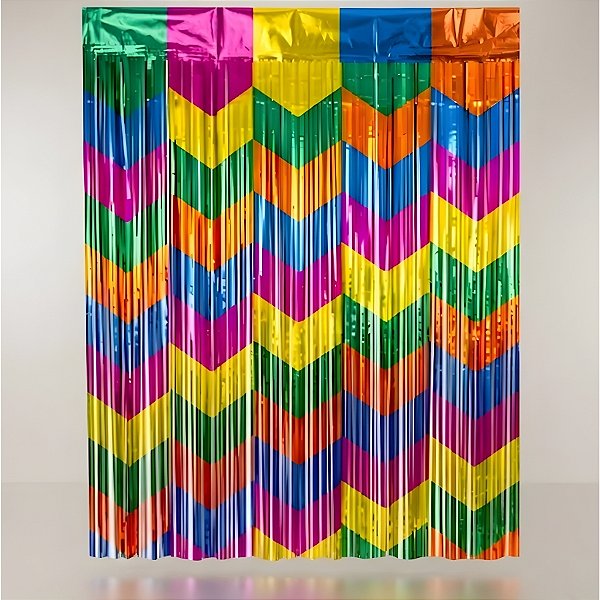 Cortina Decorativa Metalizada Colorida - Junina - 1x2m - 1 unidade - Partiufesta - Rizzo
