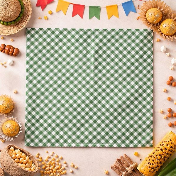 Guardanapo Chita Xadrez - Verde - 40cm - 1 unidade - Rizzo