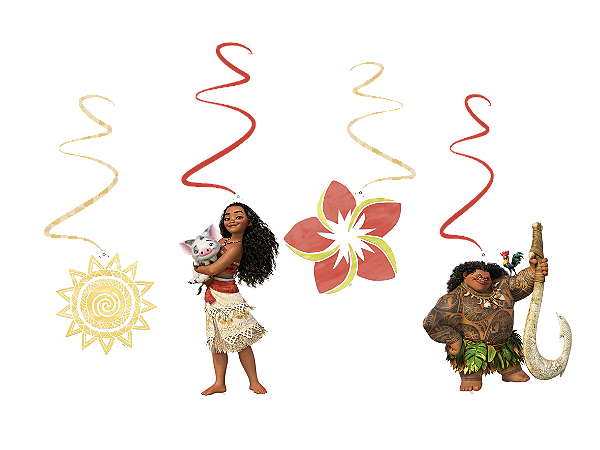 Mobile em Espiral Festa Moana - 04 Unidades - Regina -  Festas