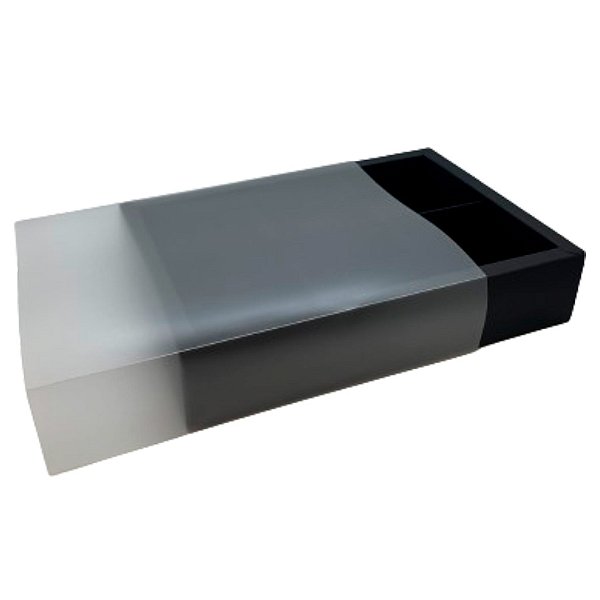 Caixa Pão de Mel Retangular com Tampa Luva - 6 cavidades - Preta - 24x17x5cm - 12 unidades - Rizzo