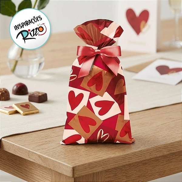 Saco para Presente Perolado - Season Love - 50x70cm - 25 unidades - Cromus - Rizzo