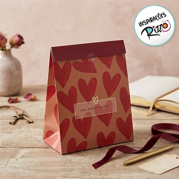 Saco de Papel para Presente - Season Love -  35x26,5x11,5cm - 10 unidades - Cromus - Rizzo