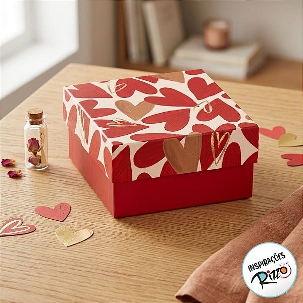 Mini Caixa Quadrada com Tampa - Season Love - 6,5x6,5x3,5cm - 10 unidades - Cromus - Rizzo