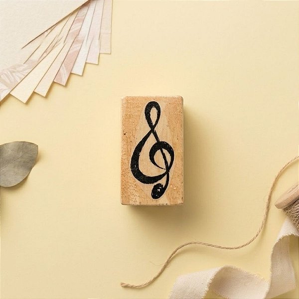 Carimbo de Madeira Artesanal - Nota Musical - AF-380 - 1 unidade - Rizzo