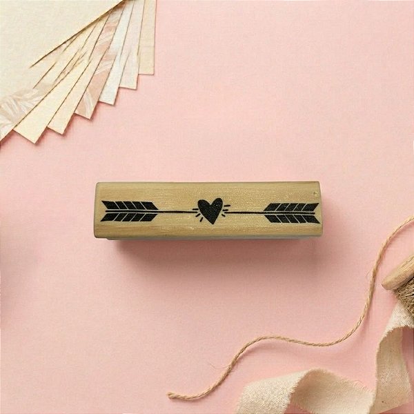 Carimbo de Madeira Artesanal - Coração - AF-671 - 1 unidade - Rizzo