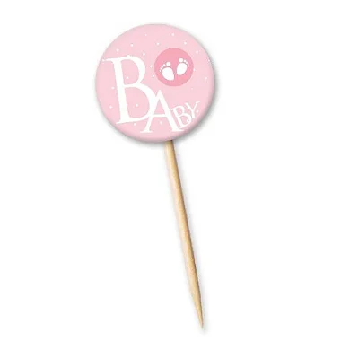 Tag Baby Rosa com 12 un. Cód. 4144 Miss Embalagens Rizzo Confeitaria