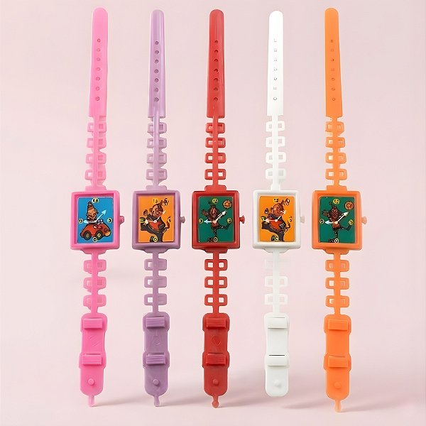 Brinquedo Relógio Quadrado Colorido - Sortido - 2x2,5cm - 5 unidades - Rizzo