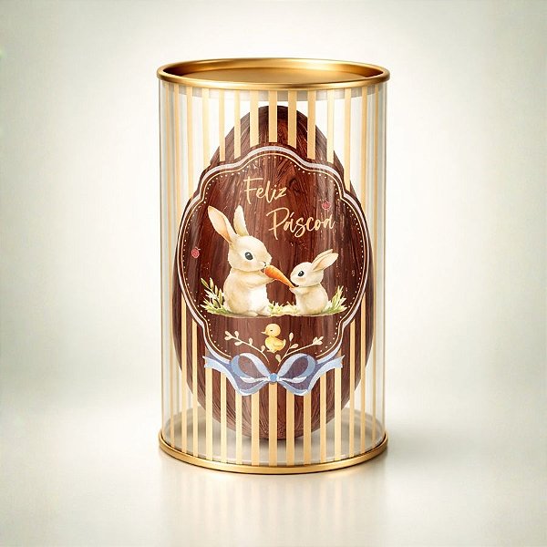 Lata Clean de Páscoa - Lovely Garden - Transparente - 10x18cm - 6 unidades - Cromus - Rizzo