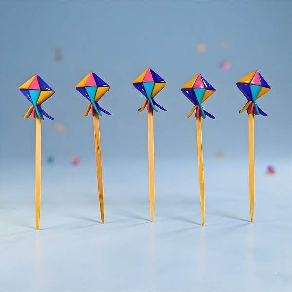 Pick Decorativo para Doces - Balão de Festa Junina - 10x2cm - 10 unidades - Rizzo