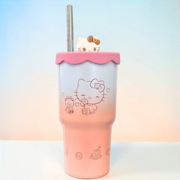 Copo Térmico Topper - Hello Kitty - 600ml - 1 unidade - Zonacriativa - Rizzo
