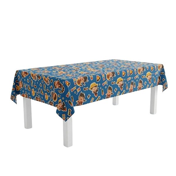 Toalha De Mesa em TNT - Festa Junina Caipira - Azul - 140x220cm - 1 unidade - Best Fest - Rizzo