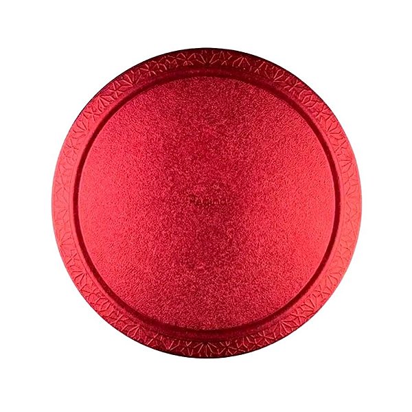 Base para Bolo Cake Board Redondo - Vermelho Metalizado - 32cm - 1 unidade - Regina - Rizzo