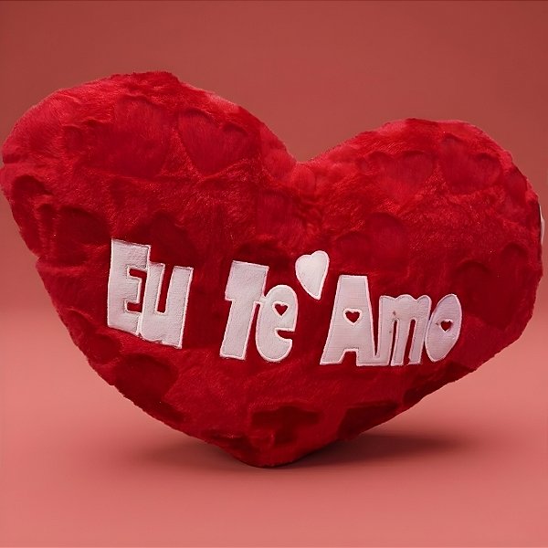 Coração de Pelúcia Eu Te Amo - Modelo 6 - 38x30x10cm - 1 unidade - Rizzo