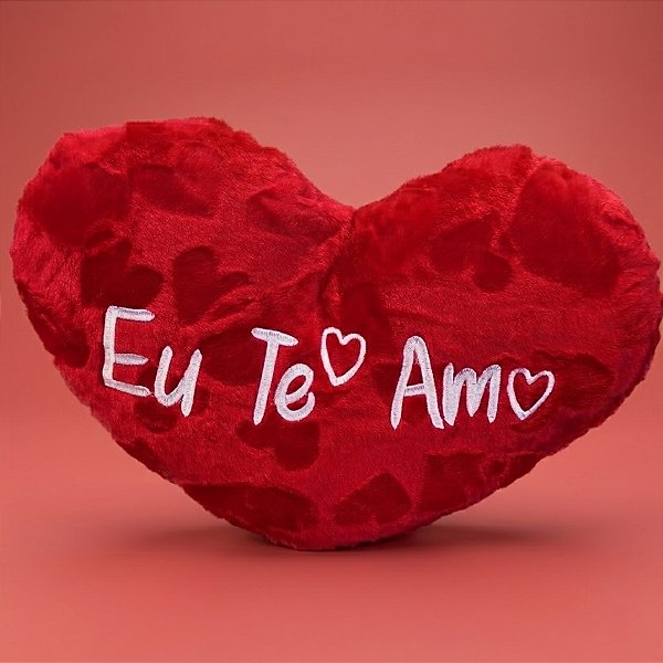 Coração de Pelúcia Eu Te Amo - Modelo 4 - 38x30x10cm - 1 unidade - Rizzo