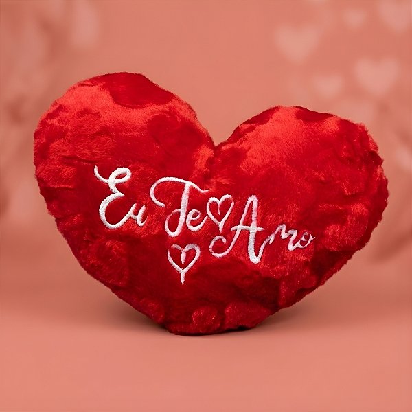 Coração de Pelúcia Eu Te Amo - Modelo 3 - 32x25x7cm - 1 unidade - Rizzo