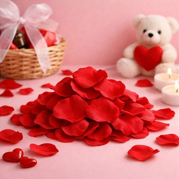 Pétalas de Rosa Vermelha Decorativa - 5cm - 100 unidades - Rizzo