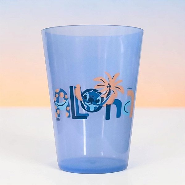 Copo de Plástico Stitch - Aloha - 350ml - 1 unidade - Disney Original - Rizzo