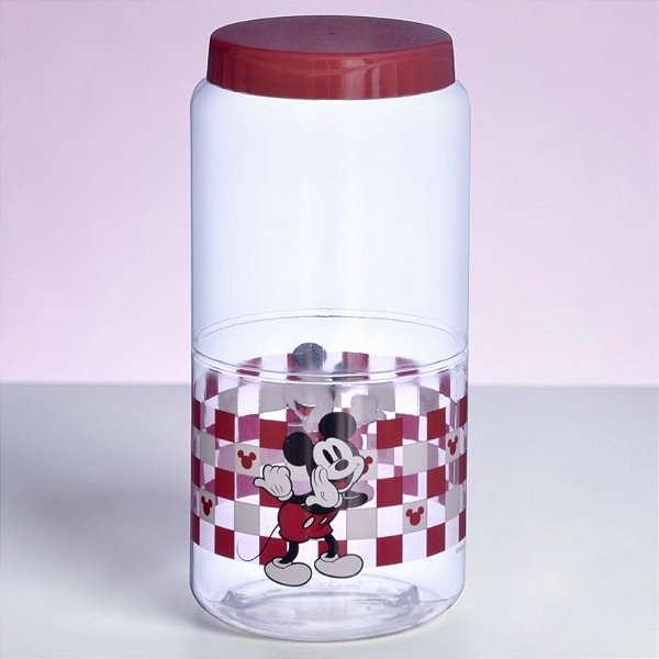 Pote de Plástico Organizador - Mickey Mouse - Vermelho - 2,1L - 1 unidade - Disney Original - Rizzo