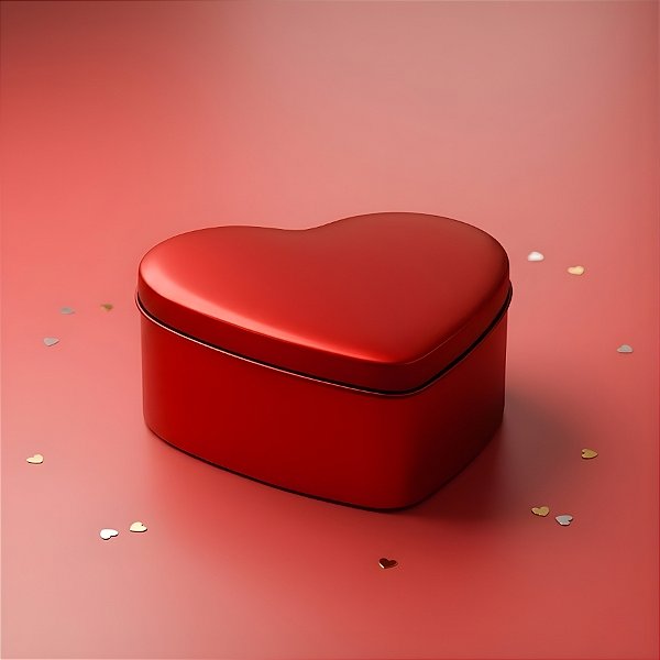 Lata Coração - Vermelho - 9x9x4cm - 1 unidade - Rizzo