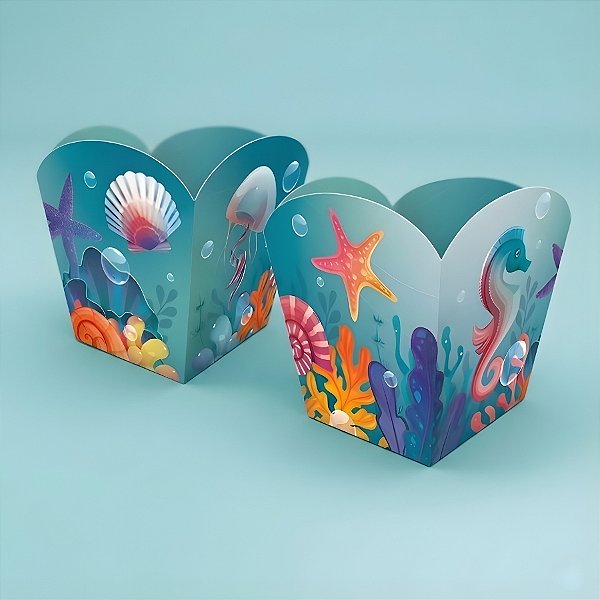 Cachepot - Fundo do Mar - 8x9x8cm - 4 unidades - Regina - Rizzo