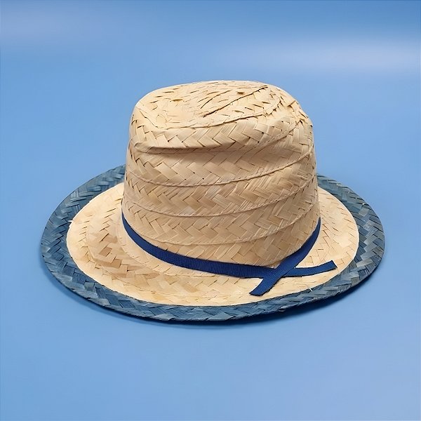 Chapéu de Palha Infantil - Azul - 32x12cm - 1 unidade - Rizzo
