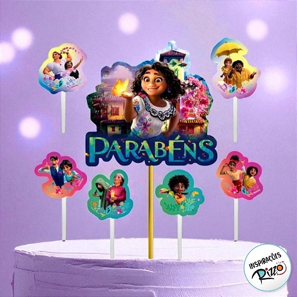 Topo de Bolo - Encanto - 7 unidades - Disney Original - Rizzo