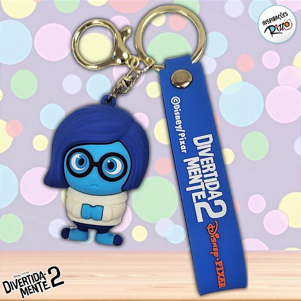 Chaveiro 3D Tristeza - Divertidamente 2 - 7cm - 1 unidade - Disney Original - Rizzo