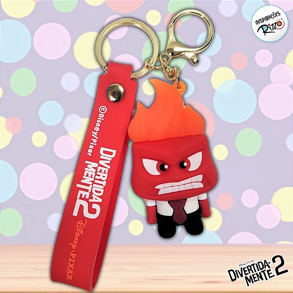 Chaveiro 3D Raiva - Divertidamente 2 - 7cm - 1 unidade - Disney Original - Rizzo