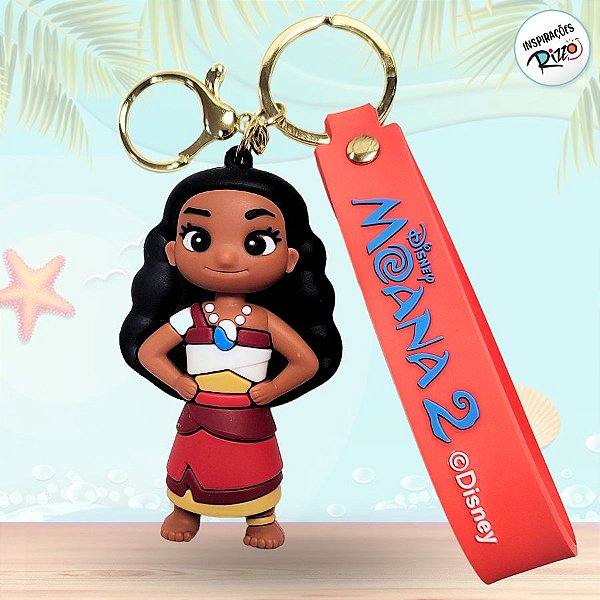 Chaveiro 3D Moana - 7cm - 1 unidade - Disney Original - Rizzo