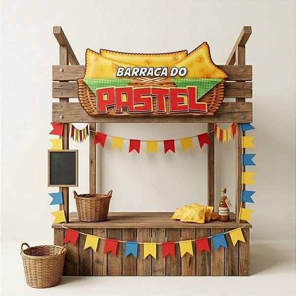 Placa De Sinalização em Papel para Festa Junina -  Barraca do Pastel - cm - 1 unidade - Festa Maluca - Rizzo