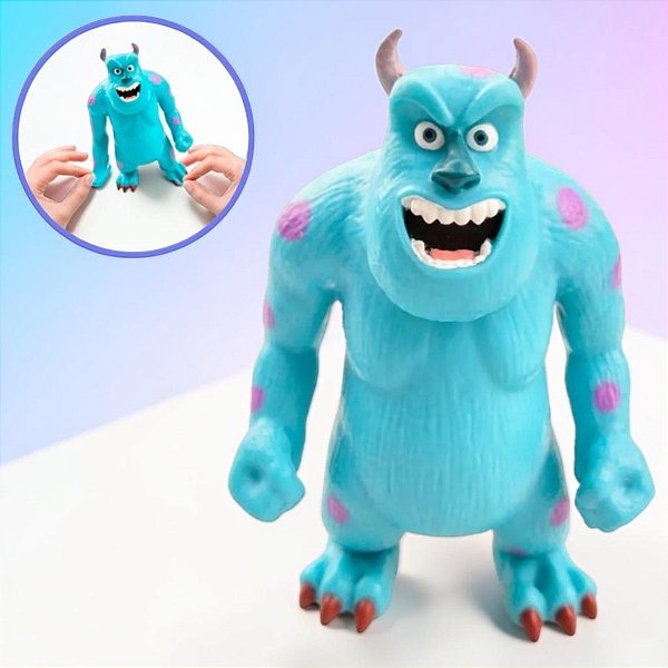 Brinquedo de Esticar - Sulley - Monstros S.A - 16cm - Disney Original - 1 unidade - Toyng - Rizzo