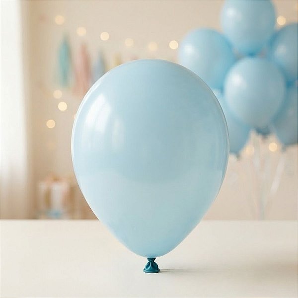 Balão de Festa Latéx Cristal Pastel - Azul Caribe (438)  - 50 unidades - Sempertex - Rizzo