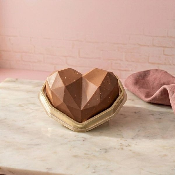 Caixa Coração Lapidado 350g - 1 Cavidade - Dourado - Ref.14070 - 10 unidades - BWB - Rizzo