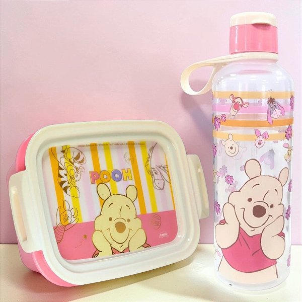 Conjunto Marmita Hermética e Garrafa - Ursinho Pooh - 1 unidade - Disney Original - Rizzo