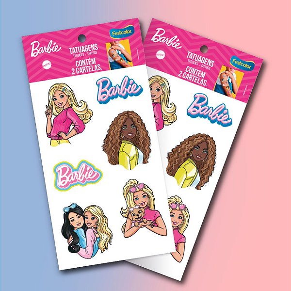 Tatuagem Temporária para Pele - Barbie - 12 unidades - FestColor - Rizzo