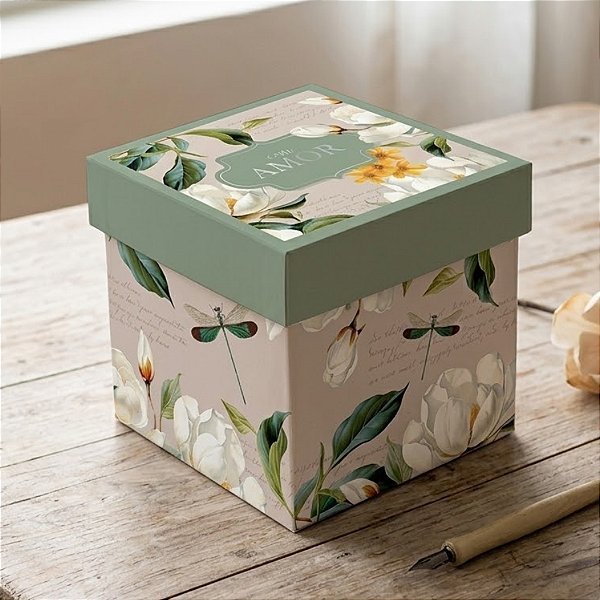 Caixa Cubo - Valentina  - G 17x17x17cm - 1 unidade - Cromus - Rizzo
