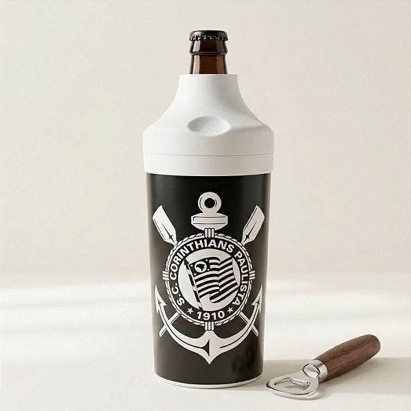 Porta Garrafa - Corinthians - 25cm - 1 unidade - Plasútil - Rizzo