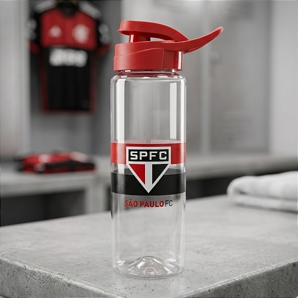Garrafa Squeeze Transparente - São Paulo Oficial - 750ml - 1 unidade - Rizzo