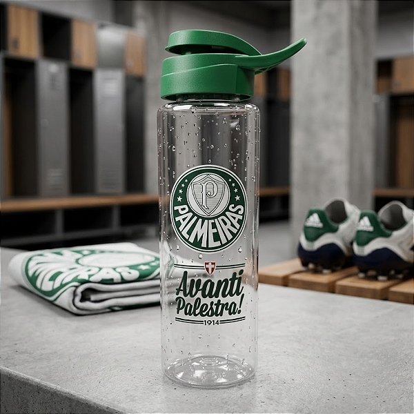 Garrafa Squeeze Transparente - Palmeiras Oficial - 750ml - 1 unidade - Rizzo
