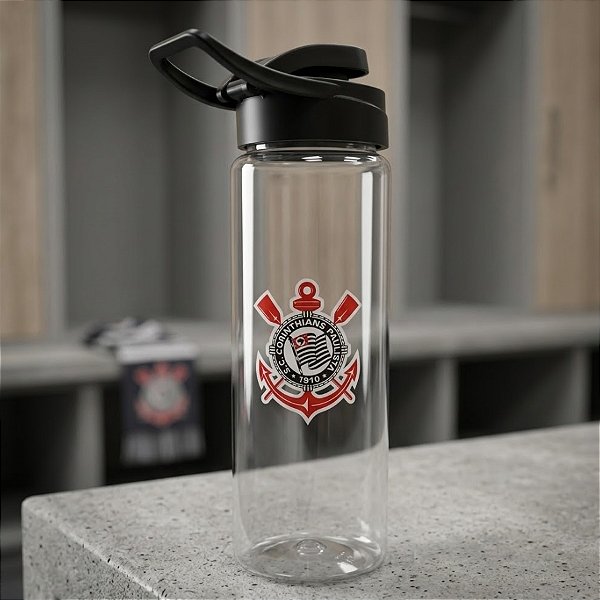 Garrafa Squeeze Transparente - Corinthians Oficial - 750ml - 1 unidade - Rizzo