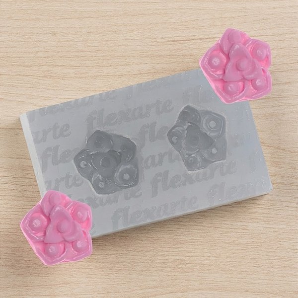 Molde de Silicone Rosinha Pequena Ref. 567 Flexarte