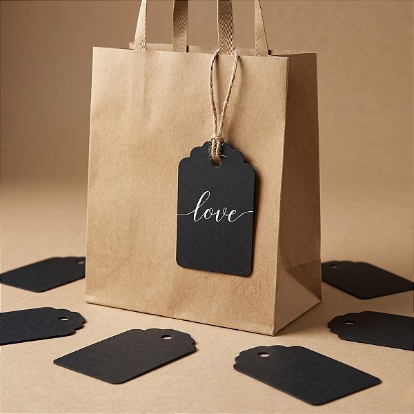 Tag Decorativa - Preto com Furo - 4,5x7cm - 10 Unidades - Rizzo