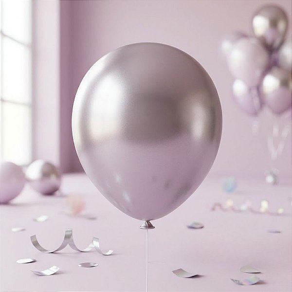 Balão de Festa Metallic - Lilás Soft - 1 unidade - São Roque - Rizzo