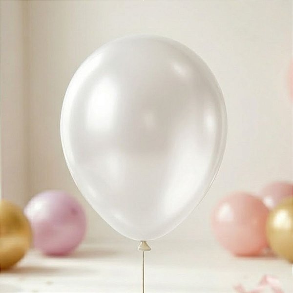 Balão de Festa Latéx Liso - Branco Pérola - 1 unidade - São Roque - Rizzo