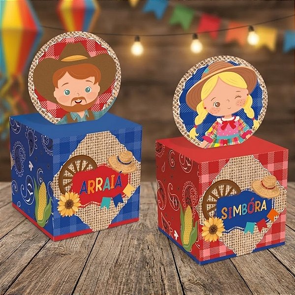 Caixa Pop Up  - Composê Passeio na Roça - 9x9cm - 10 unidades - Cromus - Rizzo