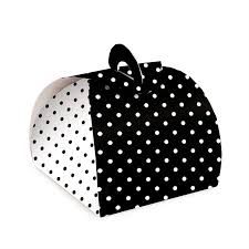 Caixa Bem Casado Poá Preto/Branco - 6,5x6,5x5,5cm - 24 unidades - Cromus Festas