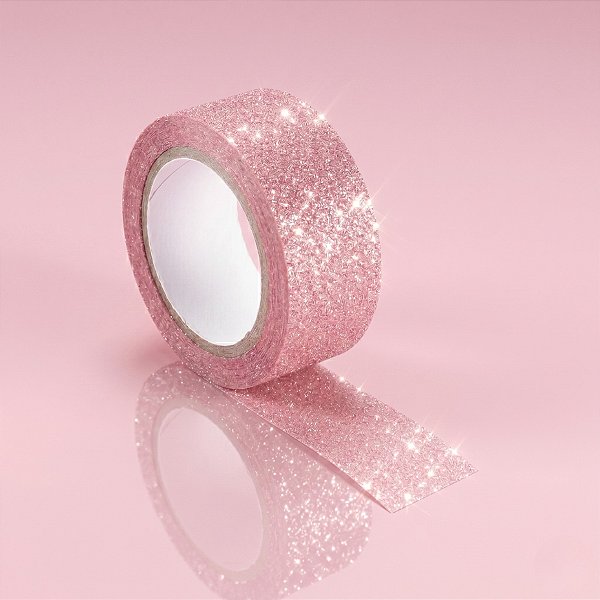 Fita Adesiva Glitter - Rosa - 1 unidade - Rizzo