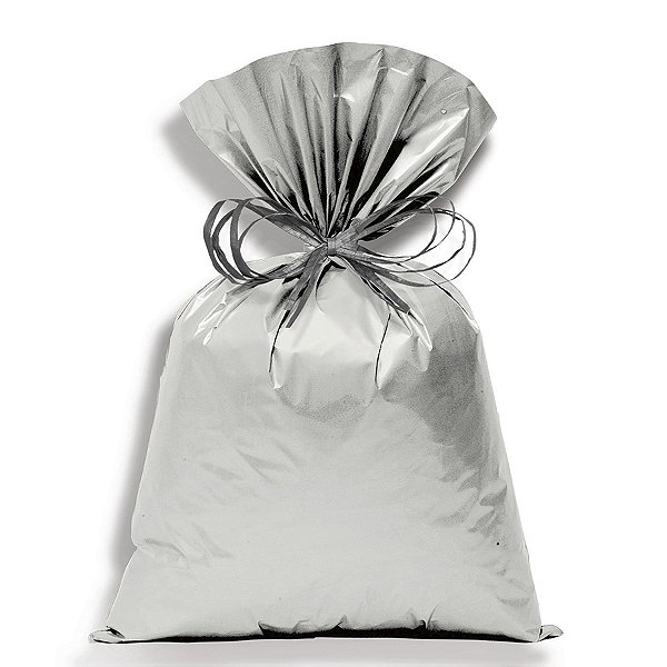 Saco 10x14 cm P/Presente Metalizado - Prata Opacque - 1000 unidades - Cromus Atacado - Rizzo