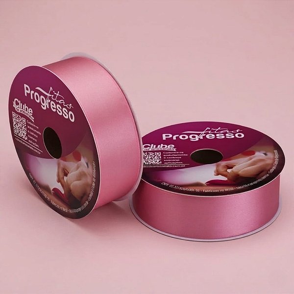 Fita de Cetim 38mm x 50m - Rosa Escuro - CF009 Cor 240 - Rolo 50m - 1 unidade - Progresso - Rizzo