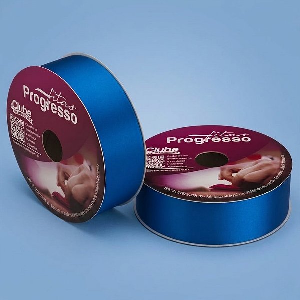 Fita de Cetim 38mm x 50m - Azul Royal - CF009 Cor 214 - Rolo 50m - 1 unidade - Progresso - Rizzo